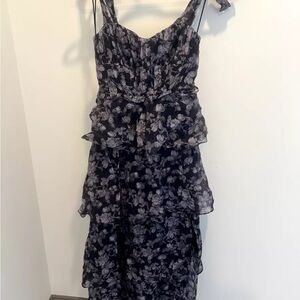 ASTR the label Mellorie Dress, Navy Grey Floral, NWT, Size XS